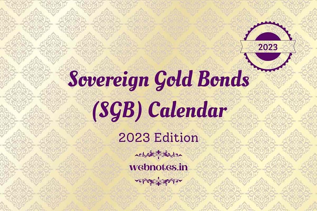 Sovereign Gold Bonds (SGB) 2023 | SGB 2023 Calendar | SGB 2023 | SGB Issue Dates Details for 2023 | SGB Issuance Price Details for 2023