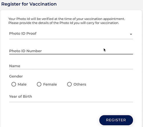 Register for Vaccination- CoWIN